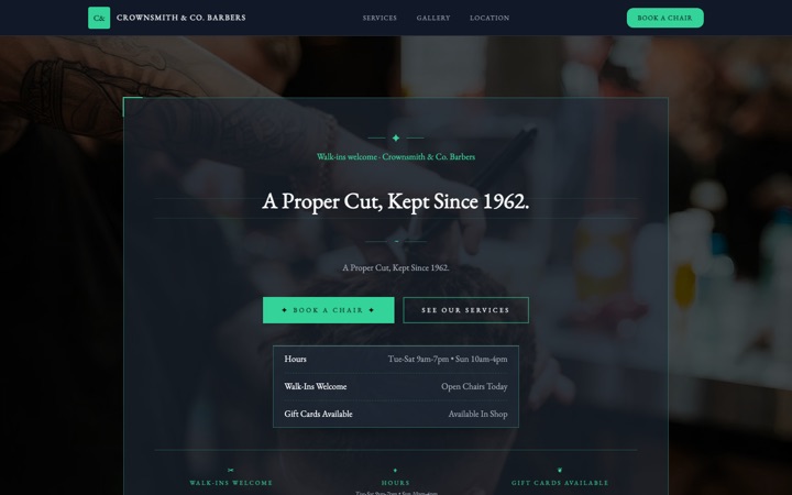 Ledger — live Barber Shop · Men's Grooming demo site