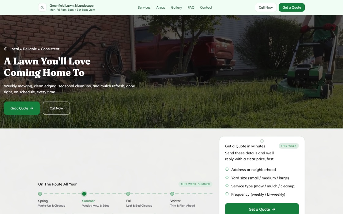 Greenfield Lawn & Landscape, a real Buildrok landscaping site